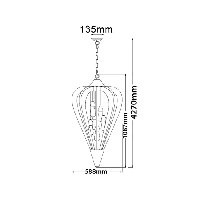 Buy Pendant Lights Australia SENORITA Winter Moss Wood 6 Light Pendant Large - SENORITA6