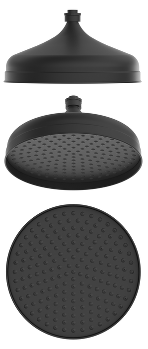 Mica Heritage Shower Head Black - SH-H-300-BLK