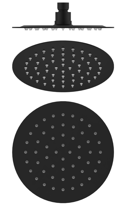 Mica 250mm Shower Head Black - SH-R-SST-250-BLK