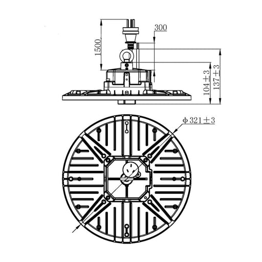 Buy LED High Bay Lights Australia UFO LED High Bay Light 80W Black 5000K - SHB26SE80NDL