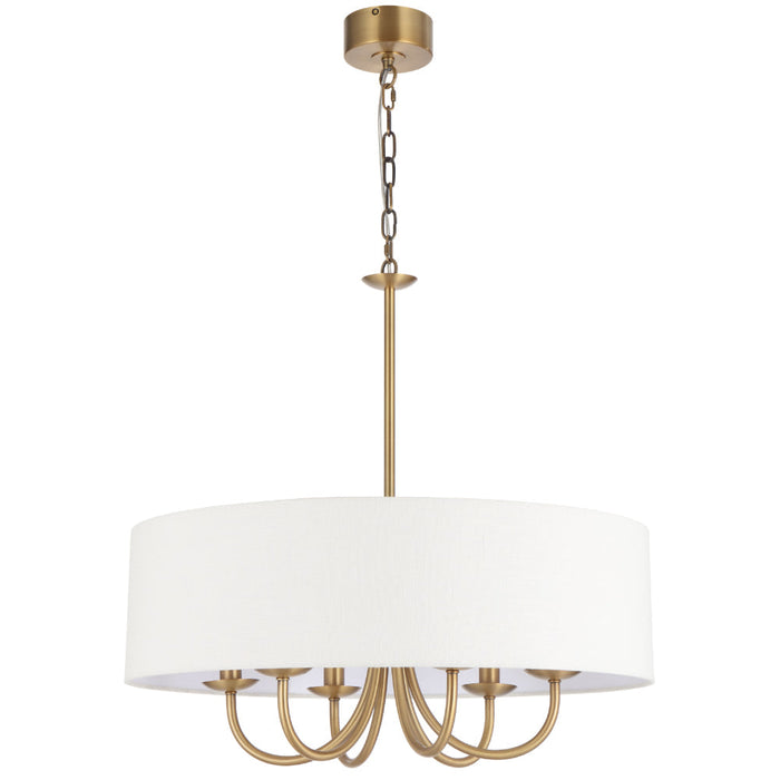 Shiorn 6 Light Pendant Light Brass & Ivory - SHIRON PE6-BRSIV