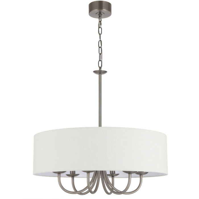 Shiorn 6 Light Pendant Light Nickel & Ivory - SHIRON PE6-NKIV
