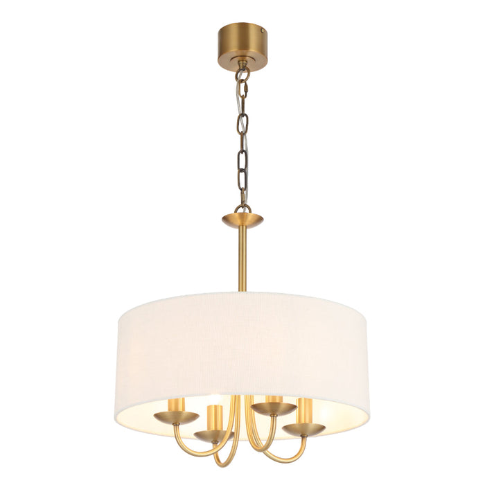 Shiorn 4 Light Pendant Light Brass & Ivory - SHIRON PE4-BRSIV