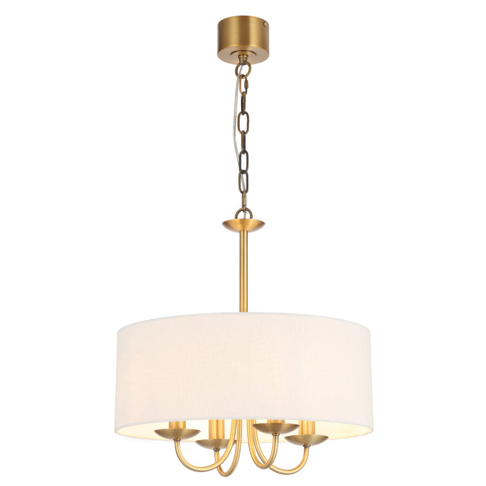 Shiorn 4 Light Pendant Light Brass & Ivory - SHIRON PE4-BRSIV