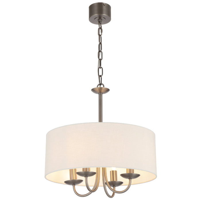Shiorn 4 Light Pendant Light Nickel & Ivory - SHIRON PE4-NKIV