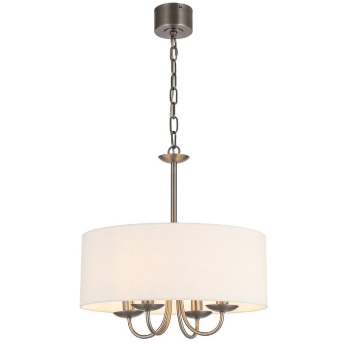 Shiorn 4 Light Pendant Light Nickel & Ivory - SHIRON PE4-NKIV