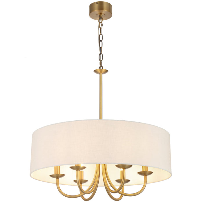 Shiorn 6 Light Pendant Light Brass & Ivory - SHIRON PE6-BRSIV