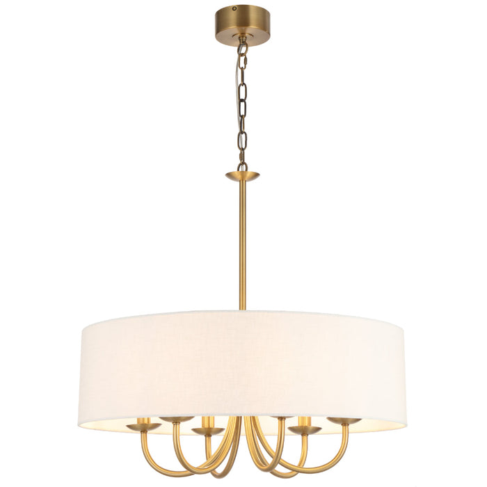 Shiorn 6 Light Pendant Light Brass & Ivory - SHIRON PE6-BRSIV