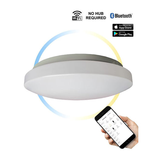 Buy Smart LED Oysters Australia Smart LED Dimmable 18W Round Tri-CCT Oyster Light - SMTOYS1