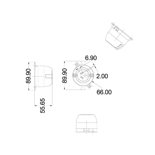 Buy Sockets Australia 3-Pin Rear Connecting Single Surface Socket - SOCK3