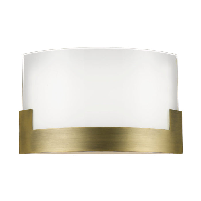 Buy Wall Sconce Australia Solita LED Wall Lamp 12W Dimmable 350mm Tri-Colour Antique Brass, Frost - SOLITA WB35-AB