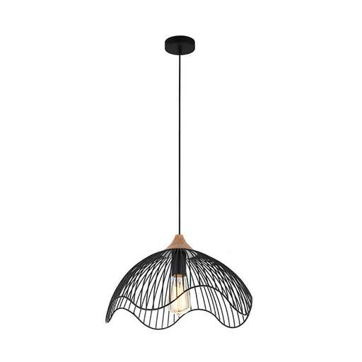 Buy Pendant Lights Australia SPIAGGIA Dome Wavy Edge 1 Light Pendant Black - SPIAGGIA1