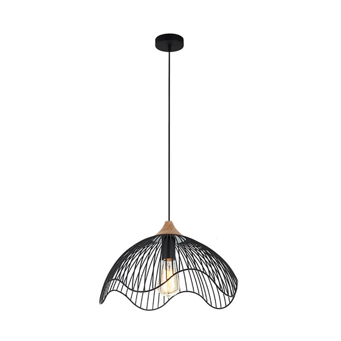 Buy Pendant Lights Australia SPIAGGIA Dome Wavy Edge 1 Light Pendant Black - SPIAGGIA1
