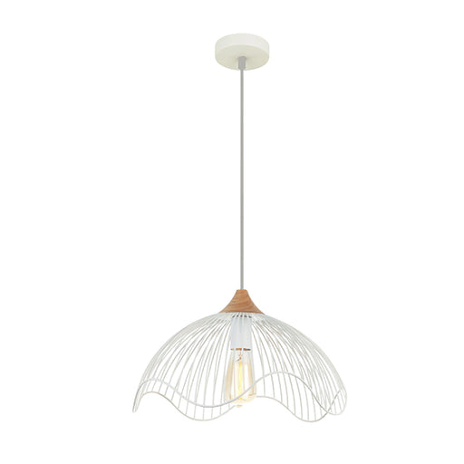 Buy Pendant Lights Australia SPIAGGIA Dome Wavy Edge 1 Light Pendant White - SPIAGGIA2