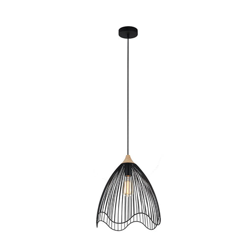 Buy Pendant Lights Australia SPIAGGIA Cone Wavy Edge 1 Light Pendant Black - SPIAGGIA3