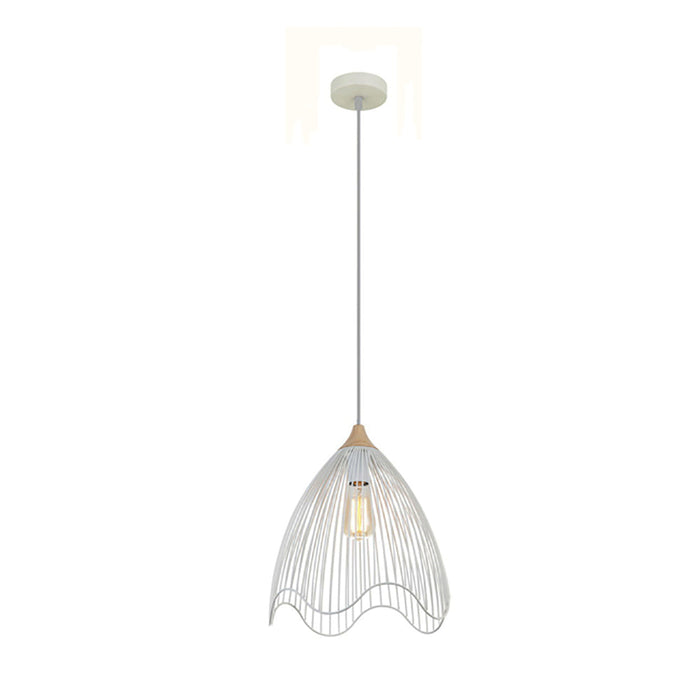 Buy Pendant Lights Australia SPIAGGIA Cone Wavy Edge 1 Light Pendant White - SPIAGGIA4