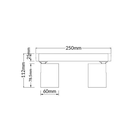 Buy Spotlights Australia SPOT Interior GU10 Surface Mounted Spot Light 2 Light Bar Matte Black - SPOT-BAR2B