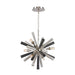 Buy Pendant Lights Australia SPUTNIK Polished Nickel/Dark-Light Grey Washed Wood 6 Light Pendant - SPUTNIK1