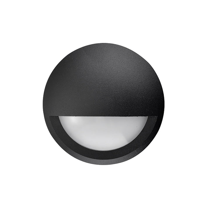 Buy Outdoor Step Lights Australia STE Exterior LED Surface Mounted Eyelid Step Light 12V DC 6W 3000K Black IP65 - STE17