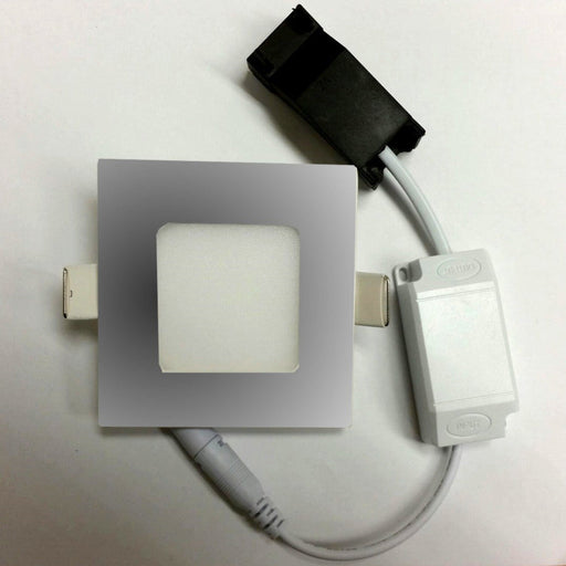 Buy Recessed Downlights Australia Stow Square LED Downlight 3W 85mm 3000K Silver - STOW SQ-SL.830