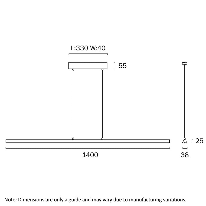 Sumner LED Pendant Light 36W TRI Colour White - SUMNER PE-WH