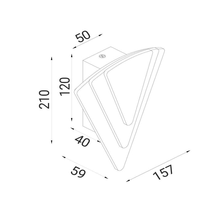 Surat Triangular Wall Light White Aluminium 2CCT - SURAT