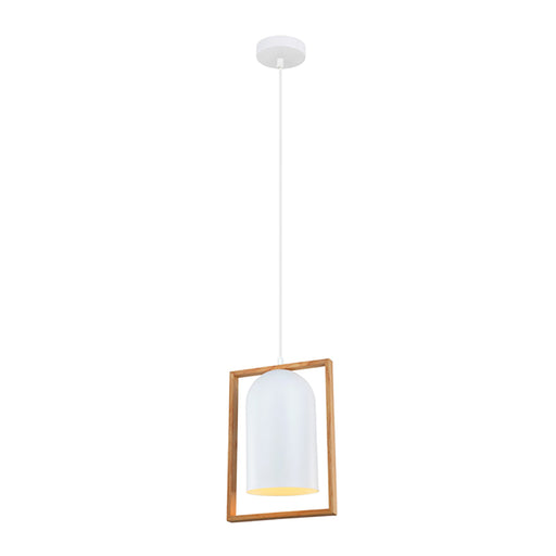 Buy Pendant Lights Australia SWING Oblong Shape Wood Frame 1 Light Pendant White - SWING1