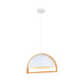 Buy Pendant Lights Australia SWING Dome Shape Wood Frame 1 Light Pendant White - SWING3