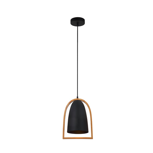Buy Pendant Lights Australia SWING Ellipse Shape Wood Frame 1 Light Pendant Black - SWING6