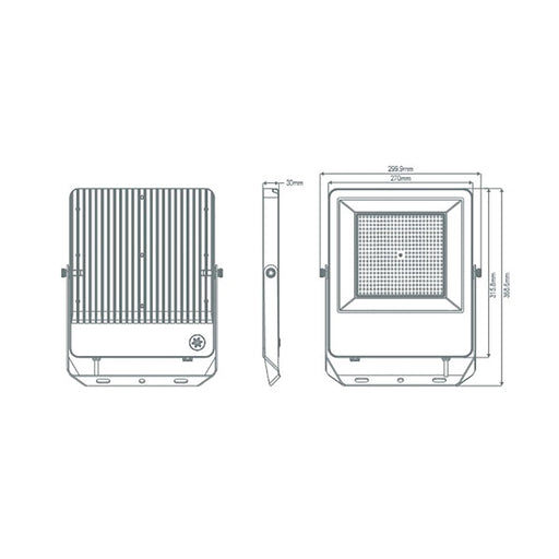 Buy Floodlights Australia Blaze Pro Floodlight W270mm Black Aluminium 3CCT - 19920