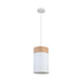 Buy Pendant Lights Australia TAMBURA White Cloth Shade With Blonde Wood Trim 1 Light Pendant Small - TAMBURA01