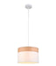 Buy Pendant Lights Australia TAMBURA White Cloth Shade With Blonde Wood Trim 1 Light Pendant Medium - TAMBURA03