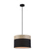 Buy Pendant Lights Australia TAMBURA Black Cloth Shade With Blonde Wood Trim 1 Light Pendant Medium - TAMBURA04