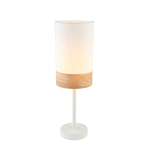 Buy Table Lamps Australia TAMBURA White Cloth Shade With Blonde Wood Trim Small Table Lamp - TAMBURA07TL