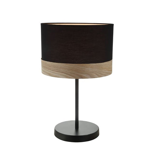 Buy Table Lamps Australia TAMBURA Black Cloth Shade With Blonde Wood Trim Medium Table Lamp - TAMBURA10TL