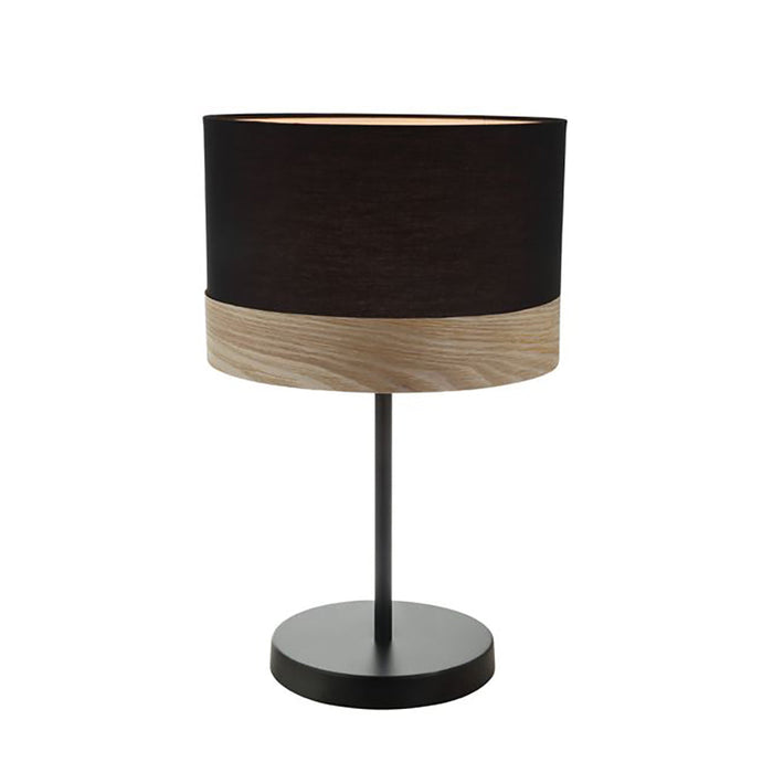 Buy Table Lamps Australia TAMBURA Black Cloth Shade With Blonde Wood Trim Medium Table Lamp - TAMBURA10TL