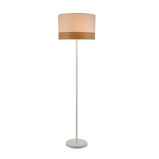 Buy Floor Lamps Australia TAMBURA White Cloth Shade With Blonde Wood Trim Large Floor Lamp - TAMBURA11FL