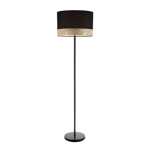 Buy Floor Lamps Australia TAMBURA Black Cloth Shade With Blonde Wood Trim Large Floor Lamp - TAMBURA12FL