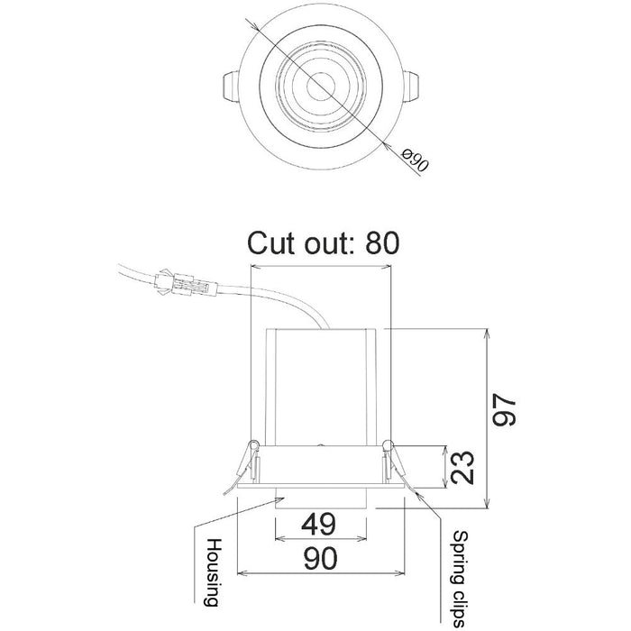 Buy Recessed LED Downlights Australia Tele Recessed LED Downlight White Aluminium 3CCT - TELE1