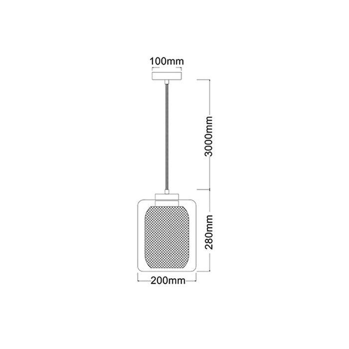 Buy Pendant Lights Australia TONO Black Internal Mesh With Clear Glass 1 Light Pendant - TONO1