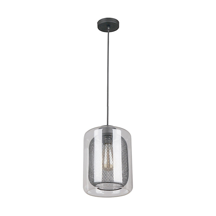 Buy Pendant Lights Australia TONO Black Internal Mesh With Clear Glass 1 Light Pendant - TONO1