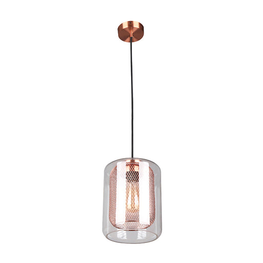 Buy Pendant Lights Australia TONO Copper Internal Mesh With Clear Glass 1 Light Pendant - TONO2