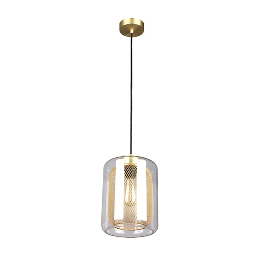 Buy Pendant Lights Australia TONO Brass Internal Mesh With Clear Glass 1 Light Pendant - TONO3