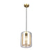 Buy Pendant Lights Australia TONO Brass Internal Mesh With Clear Glass 1 Light Pendant - TONO3