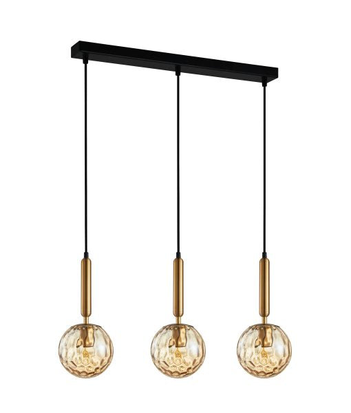 Buy Island Pendant Lights Australia Interior Bronze Amber Spherical Glass Shape 3 Light Island Pendant - TRATTINO1X3S