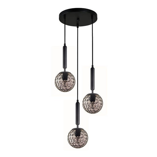 Buy Cluster Pendants Australia Interior Black Smoke Spherical Glass Shape 3 Light Cluster Pendant - TRATTINO2X3R