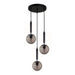 Buy Cluster Pendants Australia Interior Black Smoke Spherical Glass Shape 3 Light Cluster Pendant - TRATTINO2X3R