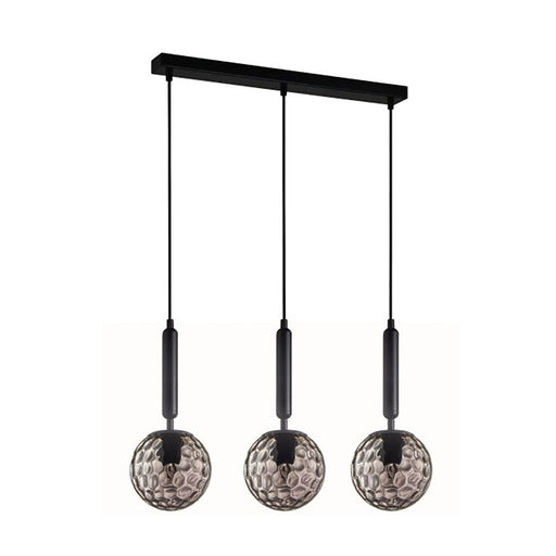 Buy Island Pendant Lights Australia Interior Black Smoke Spherical Glass Shape 3 Light Island Pendant - TRATTINO2X3S