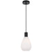 Buy Pendant Lights Australia Tresor 1 Light Pendant Matt Black & Opal Matt - TRESOR PE1-BKOM