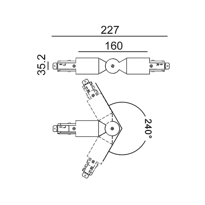 Buy Three Circuit Tracks & Accessories Australia Track 3 Circuit 4 Wire Elbow Connector White - TRK3WHCON6